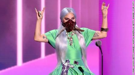 Lady Gaga With Masks On At VMA